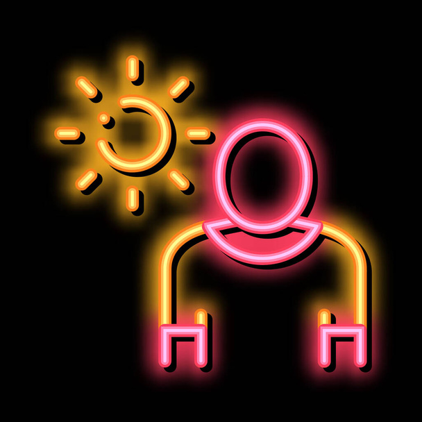 Vystavení slunci pro ilustraci ikony Neonové záře člověka - Vektor, obrázek
