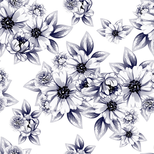 Abstract elegance seamless background with flowers - Vektor, Bild