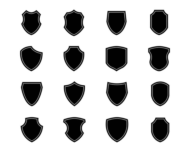 Shield Protect set. vector illustration - Vektor, kép