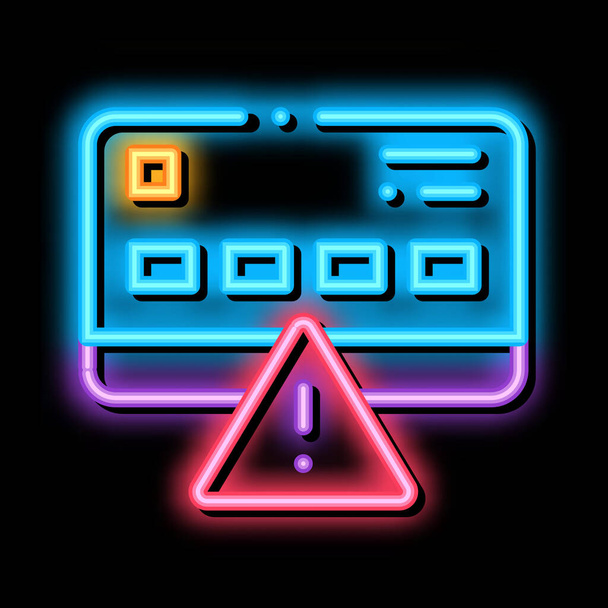 Иллюстрация значка неонового свечения кредитной карты - Вектор,изображение