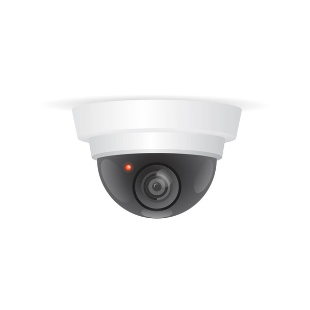 Cámara cúpula de vigilancia 3D cámara de seguridad ilustración - Vector, imagen