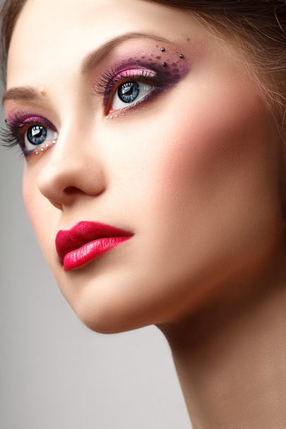 fashion blonde model portrait professional makeup - 写真・画像