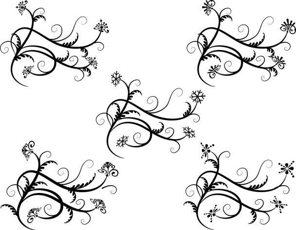 Calligraphic decorative elements with lines - Wektor, obraz