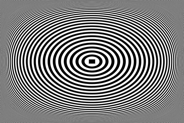 Abstract geometric op art design. Oval lines pattern. 3D illusion. Vector illustration. - Vector, Image