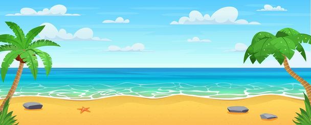 Cartoon praia de verão. - Vetor, Imagem