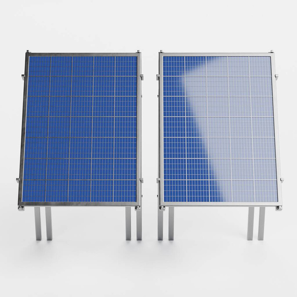 Render 3D realistico di pannelli solari - Foto, immagini