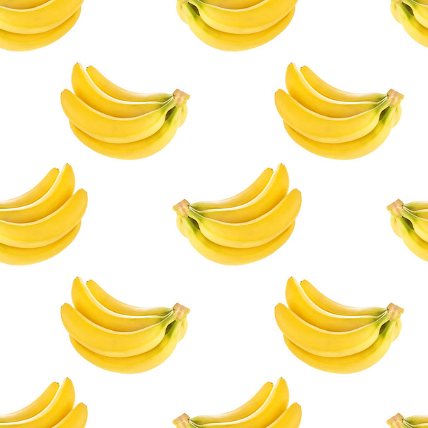 Patrón sin costuras con plátanos aislados sobre fondo blanco, con ruta de recorte - Foto, Imagen