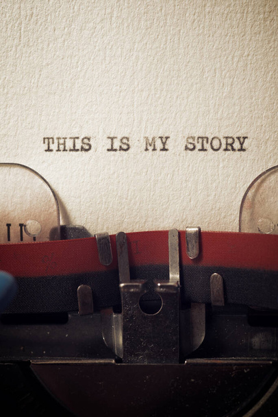 Esta es mi frase de la historia escrita con una máquina de escribir. - Foto, Imagen