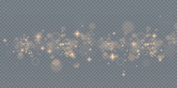 Эффект световых эффектов Боке. Рождественский фон сияющей пыли Рождество светящиеся конфетти Bokeh и фактура наложения искры для вашего дизайна. - Вектор,изображение