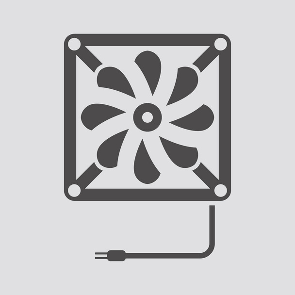 Icona del ventilatore in stile piatto isolata su sfondo bianco.Illustrazione vettoriale. - Vettoriali, immagini