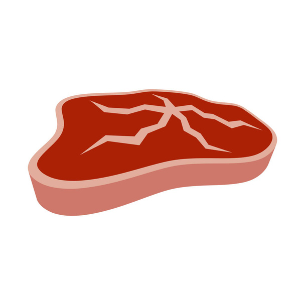 Beef Steak.Cutting Steak für Grill isoliert auf weißem Hintergrund. Isometrische und 3D-Ansicht. - Vektor, Bild