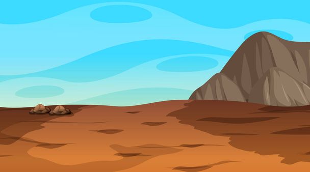 Paisaje del bosque del desierto en la ilustración escena diurna - Vector, Imagen