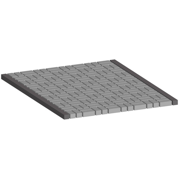 Layout example of paving slabs.Walking alley isolated on white background.Vector isometric and 3D view. - Vector, Image