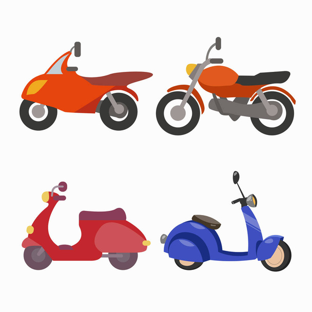 Motorrad Vektor Clip Art Set. Sportbike, Roller. Motorrad Vektor Clip Art Set. Sportbike, Roller. Motorrad Vektor Clip Art Set. Sportbike, Roller. - Vektor, Bild