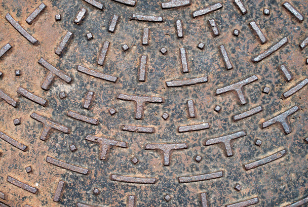Superfície de ferro fundido com ornamentos closeu - Foto, Imagem