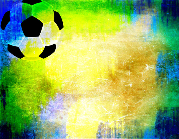 piłka nożna piłka i Brazylia flaga - Zdjęcie, obraz