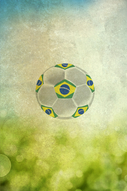 Fußball und brasilianische Flagge - Foto, Bild