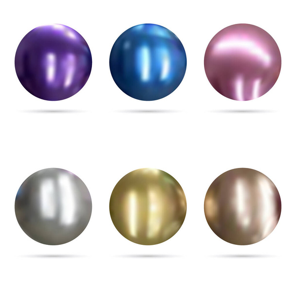 Set of multi-colored pearls. Design element - Vector, Image