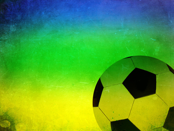 piłka nożna piłka i Brazylia flaga - Zdjęcie, obraz