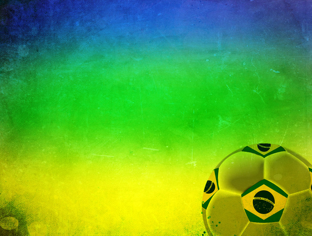 Fußball und brasilianische Flagge - Foto, Bild