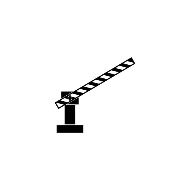 иконка автомобиля-барьера, въездная парковка, платная будка, символ тонкой линии на белом фоне - Вектор,изображение