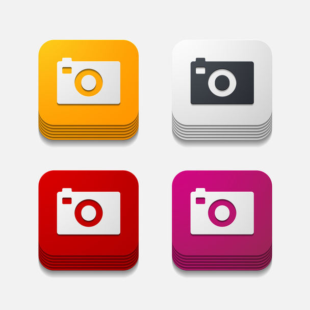 square button: photo - Вектор, зображення