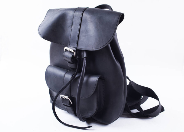 leather  backpack  isolated on white background - Photo, Image