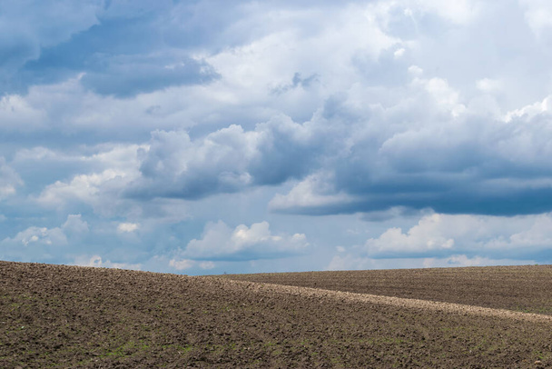 Stormy clouds over the field - Фото, зображення