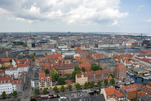 Drone view over the city of Copenhagen, Denmark - Fotó, kép