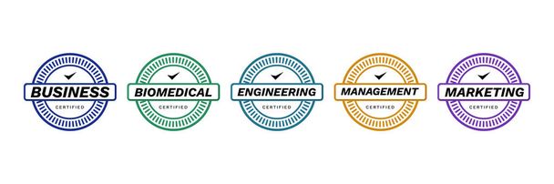 Certificato competenza distintivo logo criteri di competenza per l'azienda di certificazione. Modello di icona emblema vettoriale. - Vettoriali, immagini