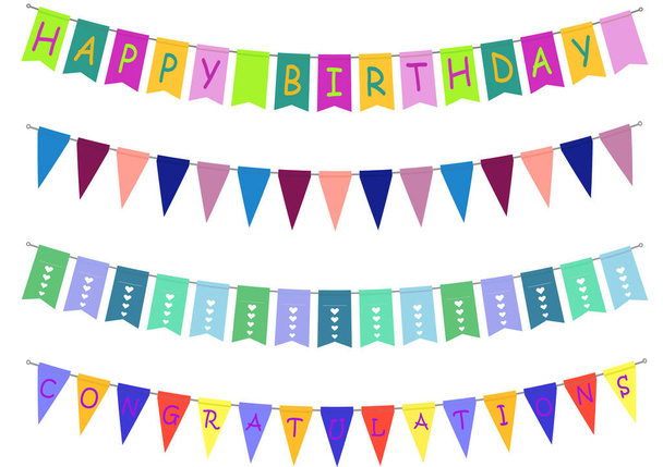 Color flags for Birthday party - Vector, Image