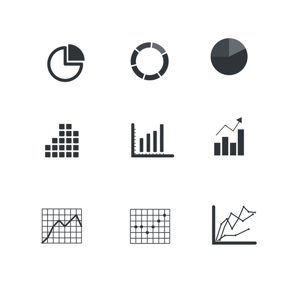 Graphic business ratings and charts icons - Vektori, kuva