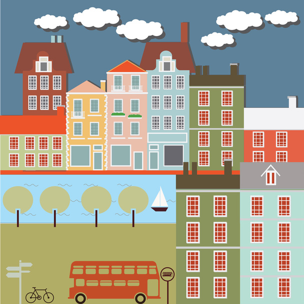 small town - Vector, afbeelding