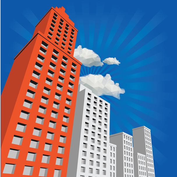 building and blusky - Vector, afbeelding