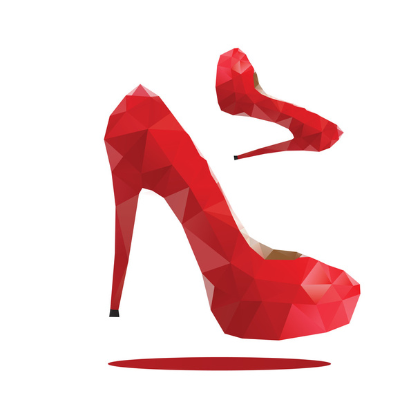 red high heels on white background - Vector, Image