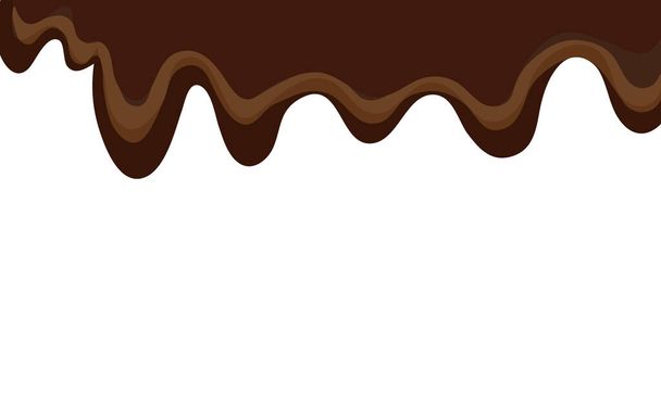 dripping chocolate isolated on white. vector illustration - Vector, Image