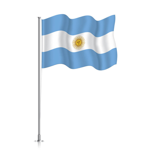Argentina vlajka mává na kovové tyči. - Vektor, obrázek