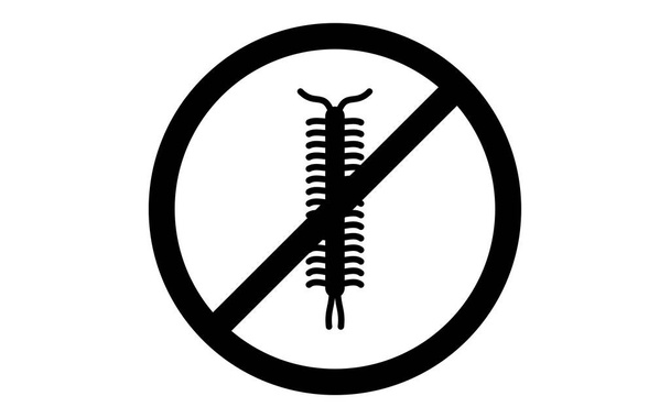Um ícone simples para exterminar pragas, centopeia - Vetor, Imagem