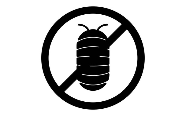 Простая иконка для уничтожения вредителей, жук-таблетка - Вектор,изображение