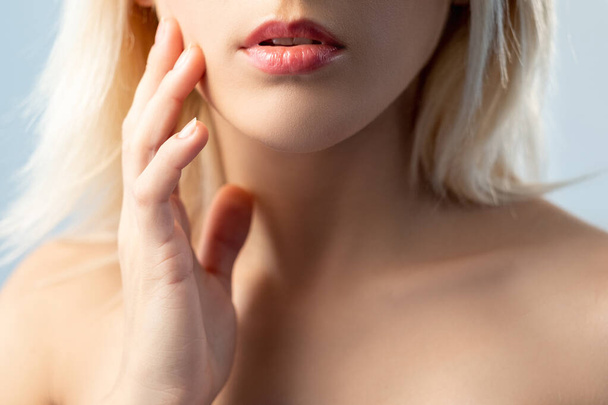 beauty enhancement woman lips radiant face skin - Foto, imagen