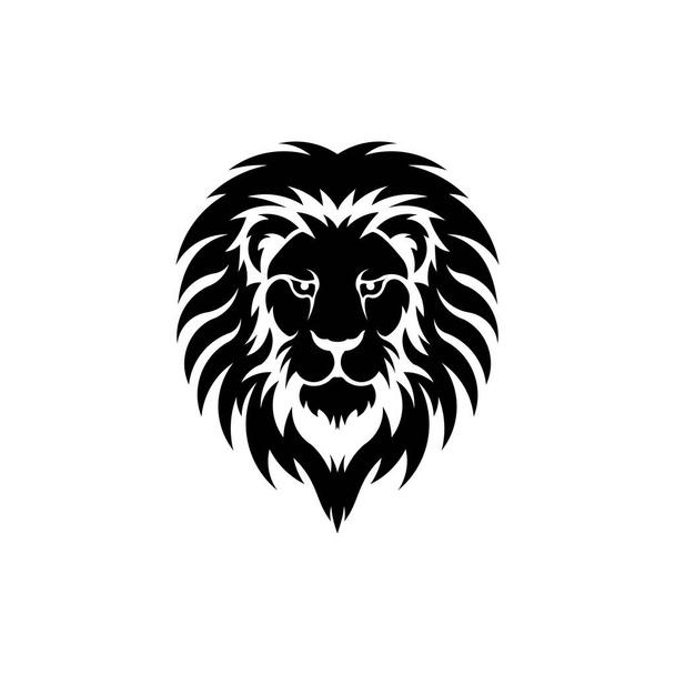 Głowa lwa z kolekcji zwierząt, symbol głowy lwa na logo, stylizowany wizerunek wdzięcznego logo sylwetki Króla Lwa - Wektor, obraz
