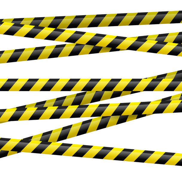 Black and yellow danger tape - Vektör, Görsel