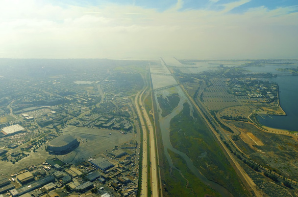 Luchtfoto van san diego rivier - Foto, afbeelding