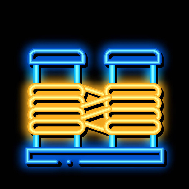 Equipo marino neón brillo icono ilustración - Vector, Imagen