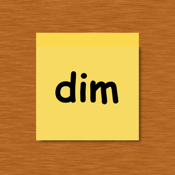 Dim - Sticky Note on Wooden Fone - Фото, изображение