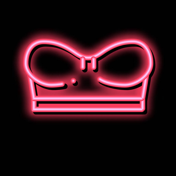 Mini Korsett BH Neon Glow Ikone Illustration - Vektor, Bild