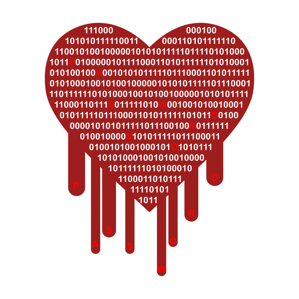 OpenSSL Heartbleed security breach symbol - Photo, Image