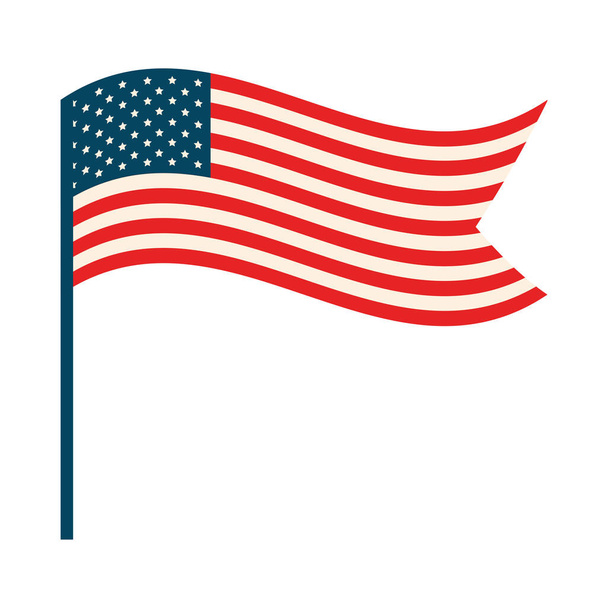 bandeira dos EUA no pólo - Vetor, Imagem