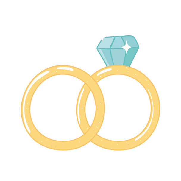 anillos de boda elegancia - Vector, Imagen