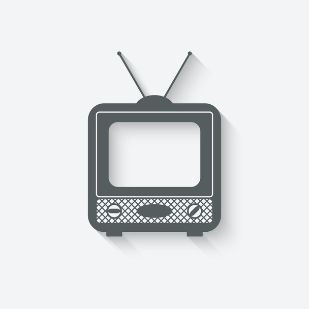 viejo icono de televisión
 - Vector, Imagen